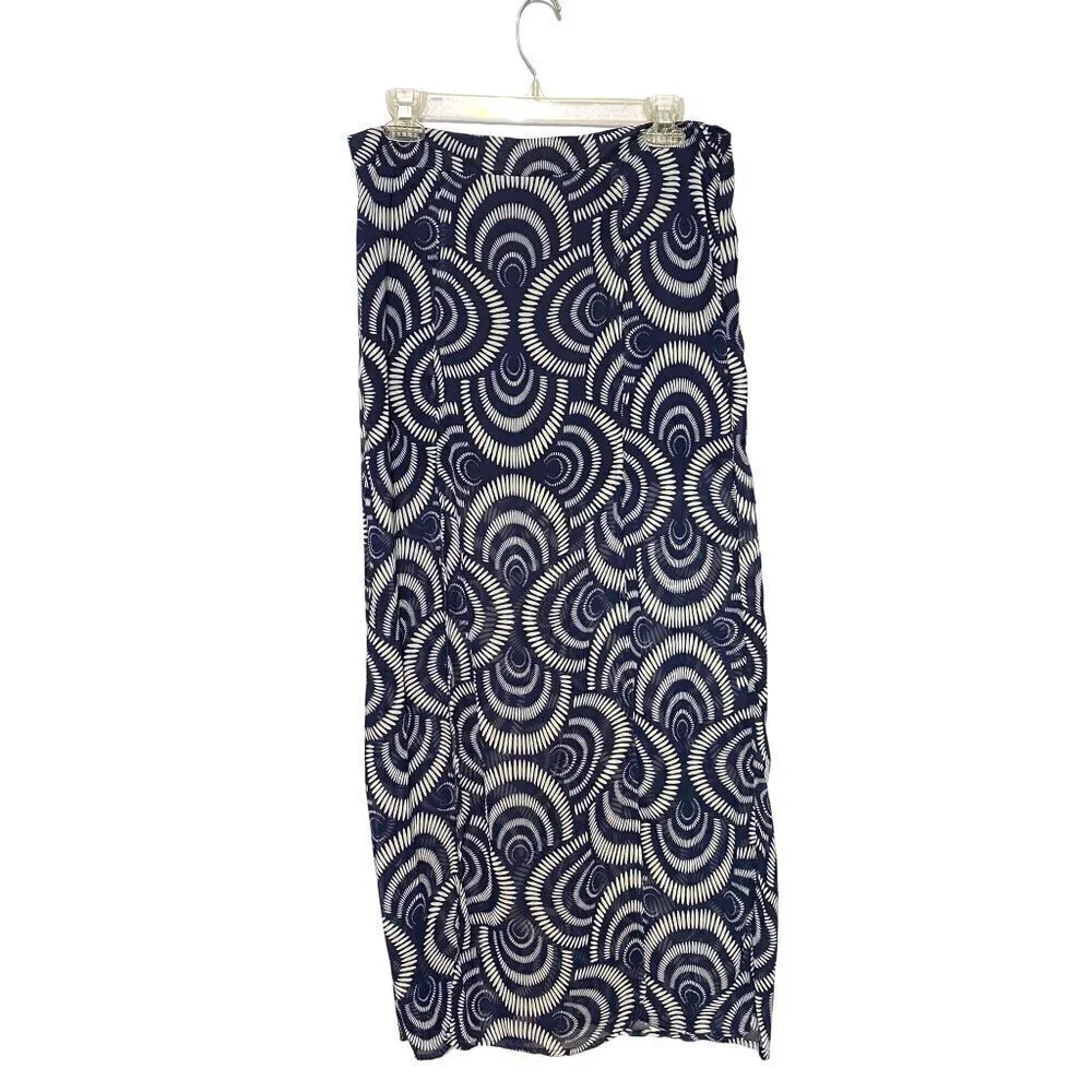 Fun & Flirt Long Skort with Front Slits on Sheer Chiffon Skirt Women's Large NWT
